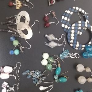 20 pairs of beaded and dangle earrings